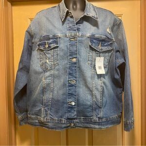 Men Levi Strauss Signature Gold Distressed denim jean truckers jacket sz 3XL